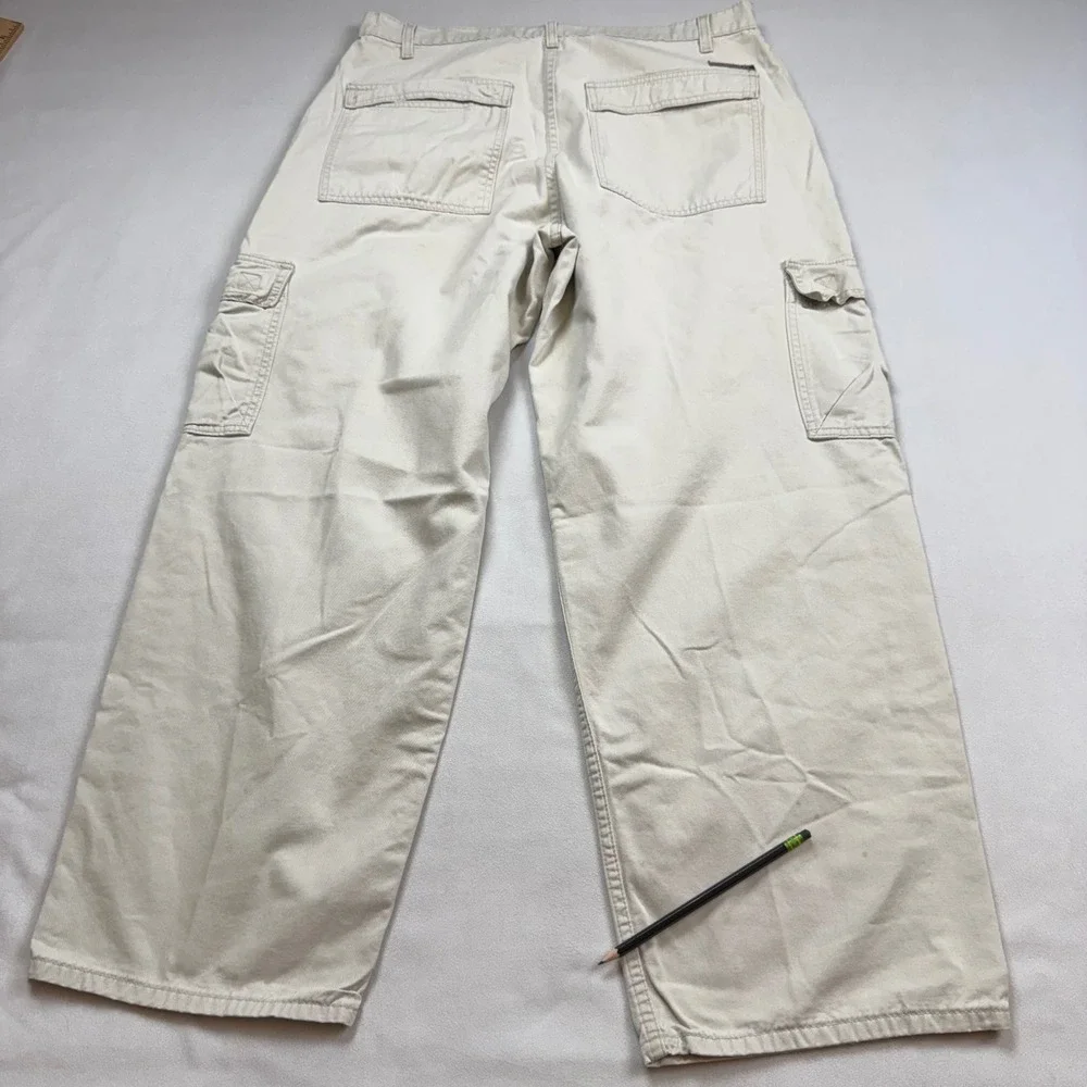 VTG 90s Levis L2 Khakis Mens 36x32 Beige Cargo Pants Relax Fit Cotton Twill Y2K